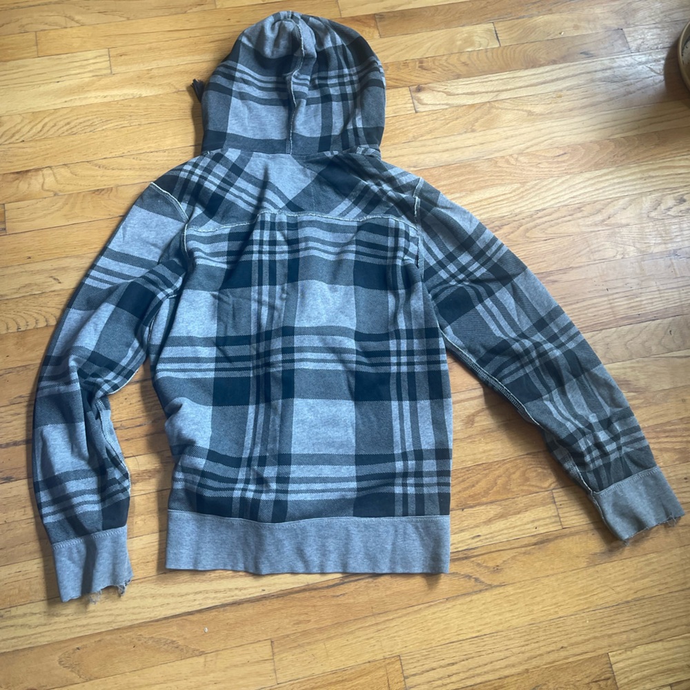 Nautica Gray and Black Lightweight Shirt Jacket with Hood - Picture 6 of 6